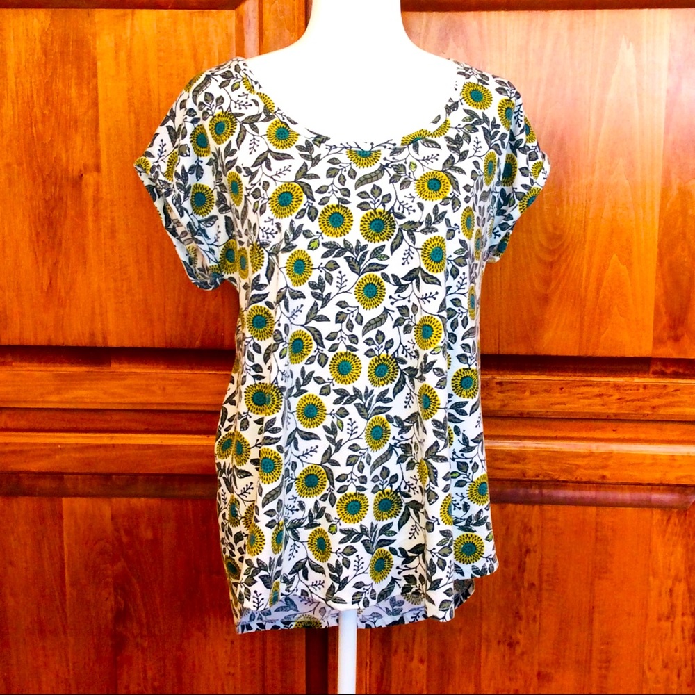 Ann Taylor Loft Sunflower Tee XL